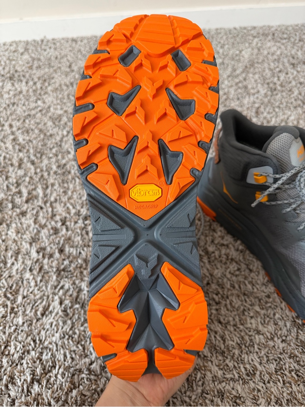 Hoka Gray and Orange Men's Trail Shoes NWOT - Picture 10 of 10